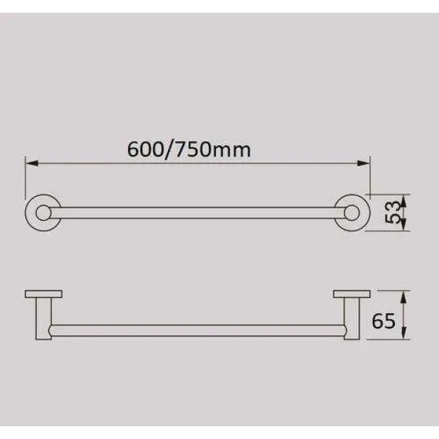 ECT - JESS 750mm single towel rail in Gun Metal