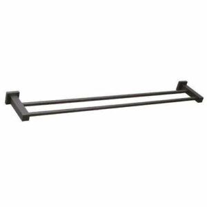 ECT - QUBI BLACK 750mm Double towel rail in Matte Black