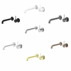 NERO - MECCA Wall Basin Mixer Handle Up Separate Back Plate