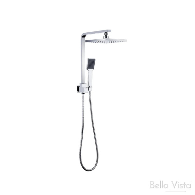 BELLA VISTA - Dual Shower Rail with Rain Fall Head - Short Square