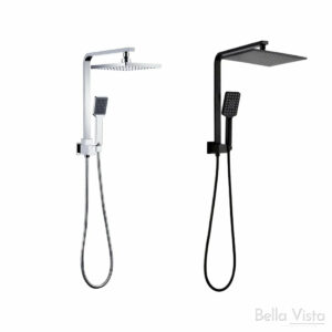 BELLA VISTA - Dual Shower Rail with Rain Fall Head - Short Square