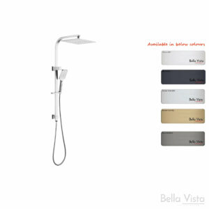 BELLA VISTA - Dual Shower Rail with Rain Fall Head - Square