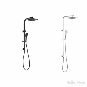 BELLA VISTA - Dual Shower Rail with Rain Fall Head - Single Hose Square