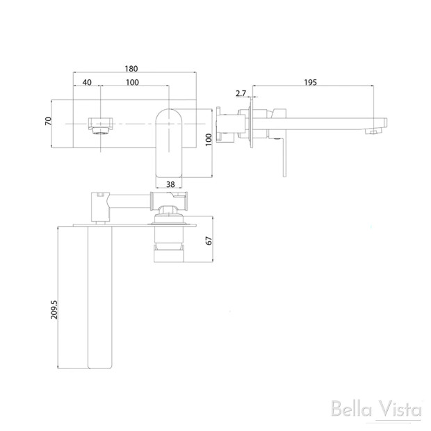 BELLA VISTA - FLORES Wall Basin Mixer