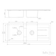 BELLA VISTA - One and 3/4 Bowl Kitchen Sink with Drainer 1160x500