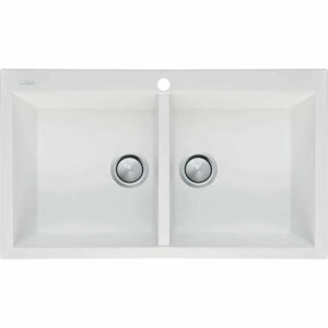 OLIVERI - SANTORINI White Double Bowl Topmount Sink