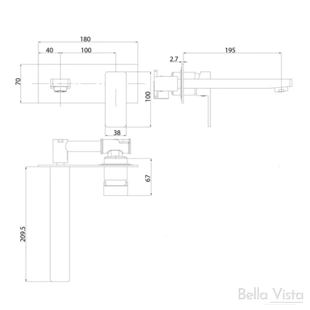 BELLA VISTA - MILOS Combo mixer and spout
