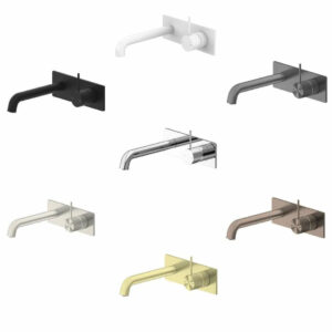 NERO - MECCA Wall Basin Mixer Handle Up