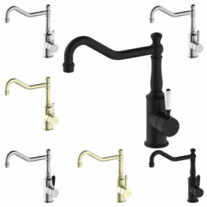 NERO - YORK Kitchen Mixer Hook Spout With Lever Options