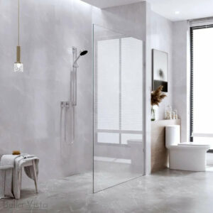 BELLA VISTA – Fully Frameless – Walk in Shower Screen Fixed Panel 2100mm High