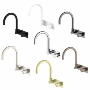 NERO - MECCA Wall Basin Mixer Swivel Spout Handle Up