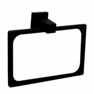 ECT - QUBI BLACK square towel ring in Matte Black