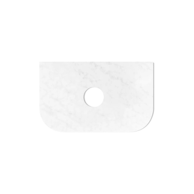 OTTI - BONDI Satin White Fluted Curved Vanity 750x460x450