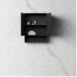 OTTI - MARLO Matte Black Plywood Shaving Cabinet 600x800x150
