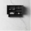OTTI - MARLO Matte Black Plywood Shaving Cabinet 900x800x150
