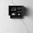 OTTI - MARLO Matte Black Plywood Shaving Cabinet 750x800x150