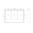 OTTI - MARLO Matte Black Plywood Shaving Cabinet 1200x800x150