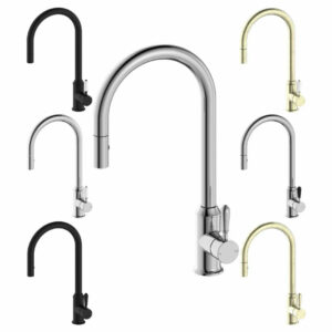 NERO - YORK Pull Out Sink Mixer With Vegie Spray Function And Lever Options