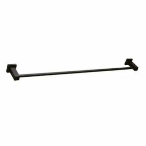 ECT - QUBI BLACK 600mm single towel rail in Matte Black